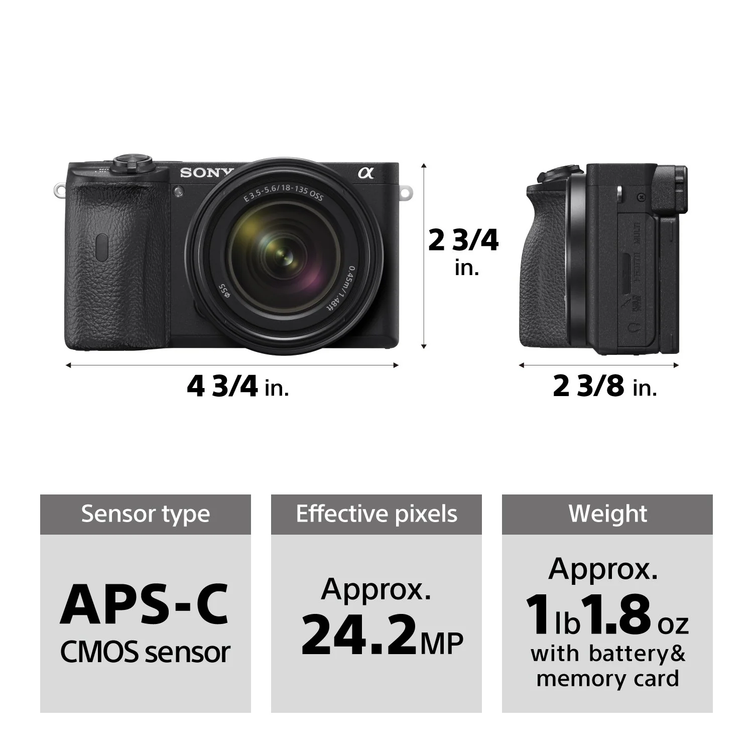 Sony a6600 APS-C Mirrorless Interchangeable-Lens Camera + 18-135mm Lens ILCE-6600MB - Image 17