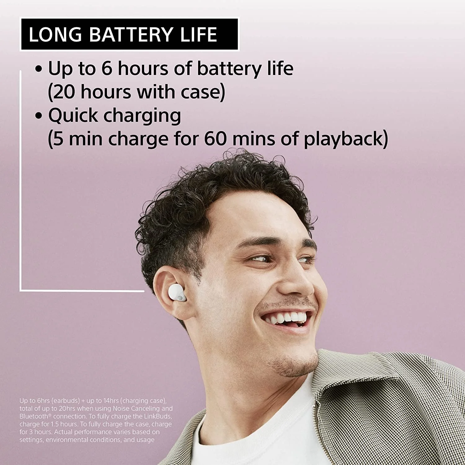 Sony LinkBuds S Truly Wireless Noise Canceling Earbuds - Black - Image 12