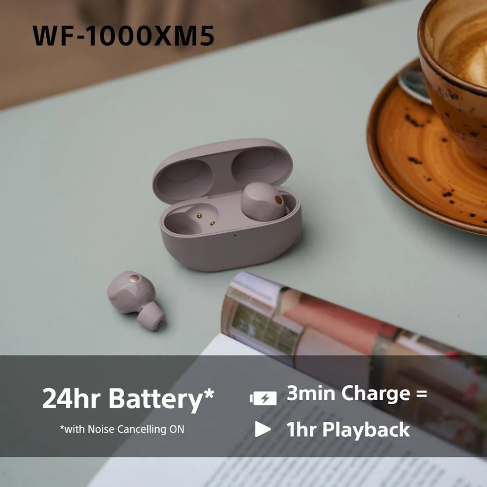 Sony Noise Canceling Truly Wireless Earbuds, Smoky Pink w/ Warranty Bundle - Image 10
