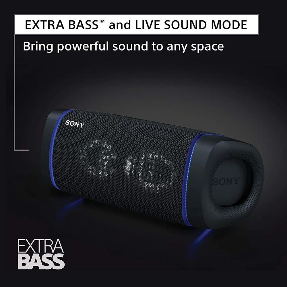 Sony SRS-XB33 Portable Waterproof Bluetooth Speaker (Black) - Open Box - Image 7