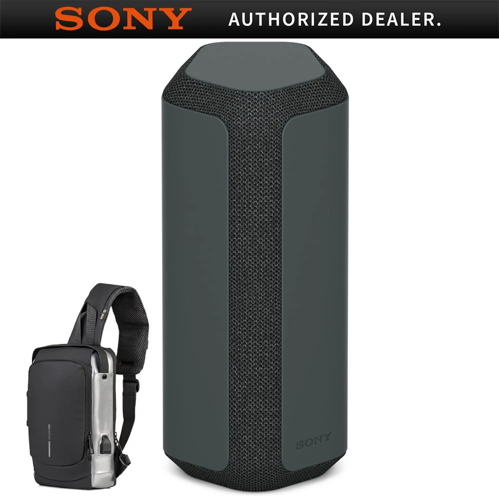 Sony SRSXE300 Portable Bluetooth Speaker, Black + Deco Essential Sling Backpack