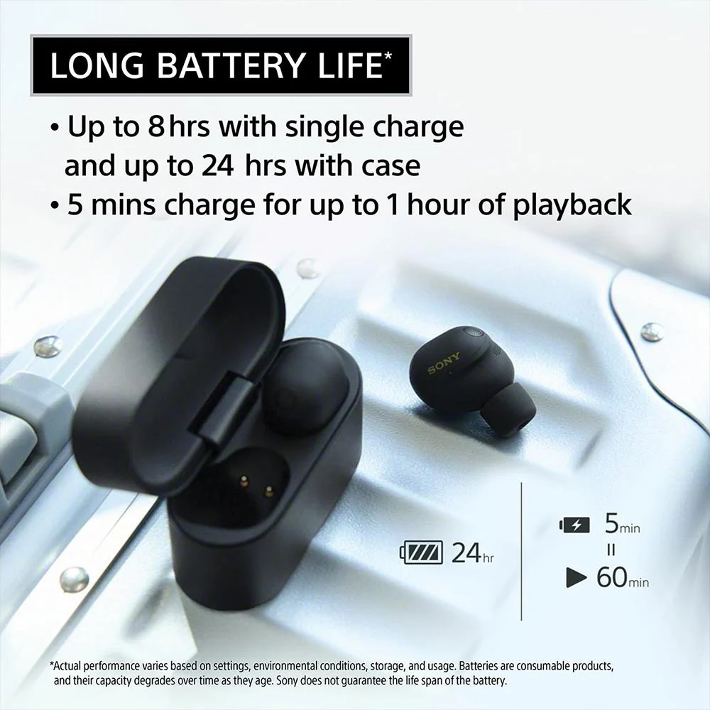 Sony The Best Truly Wireless Noise Cancelling Earbuds Black+1 Yr Warranty Bundle - Image 12