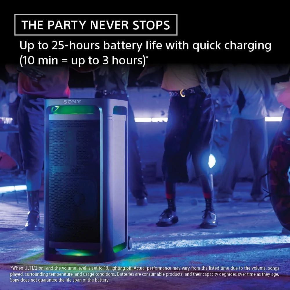 Sony ULT Tower 9 B.tooth Karaoke Party Speaker with Handle & Wheels + Mic Bundle - Image 11