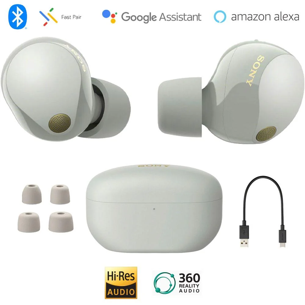 Sony WF-1000XM5 Industry Leading Noise Canceling Truly Wireless Earbuds (Silver)