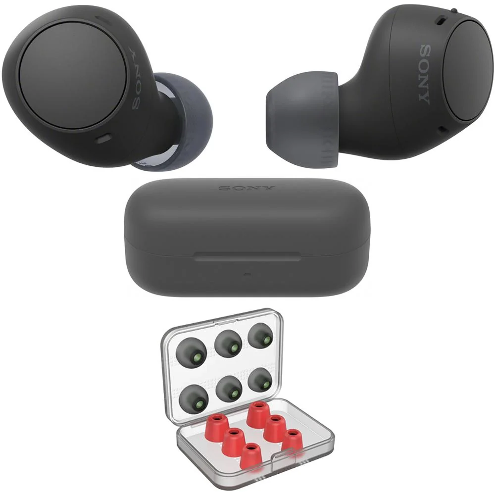 Sony WF-C510 Truly Wireless Earbuds, Black Bundle with Deco 6 Pairs of Earbud Tips - Image 3