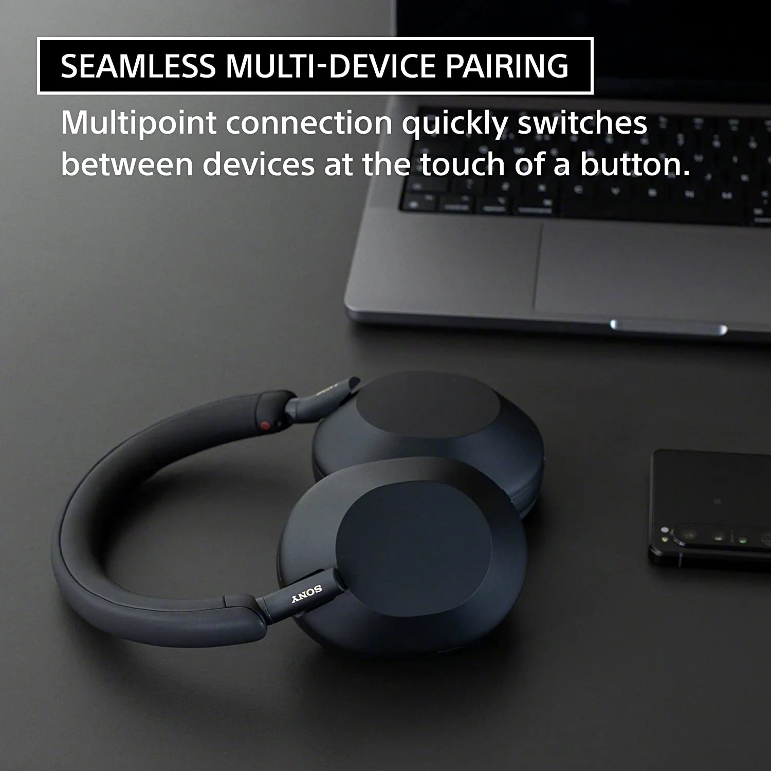 Sony WH-1000XM5 Wireless Noise Canceling Headphones, Silver + Wood Headphone Stand - Image 12