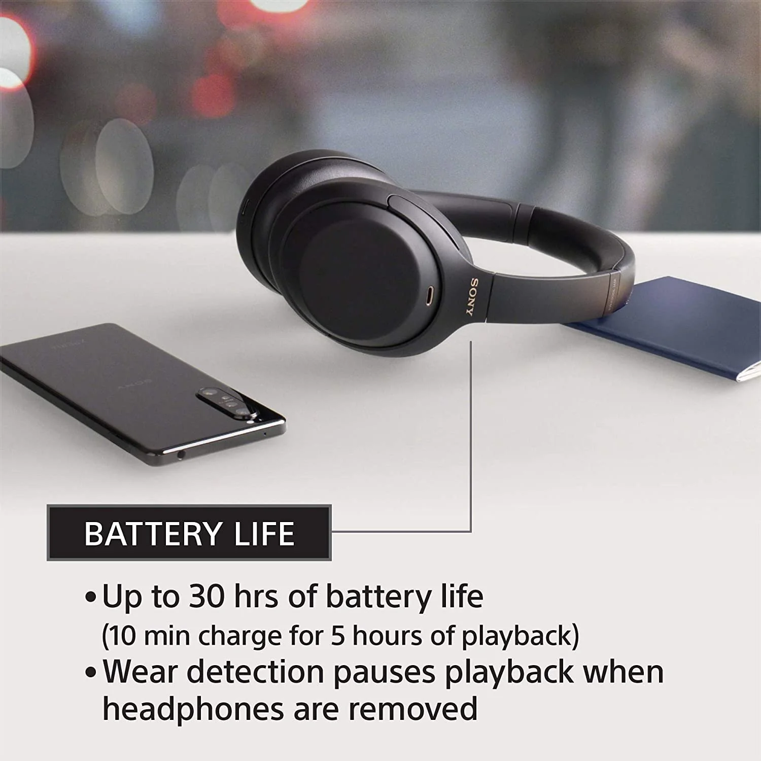 Sony WH1000XM4/S Premium Noise Cancelling Wireless Over-the-Ear Headphones - Open Box - Image 9