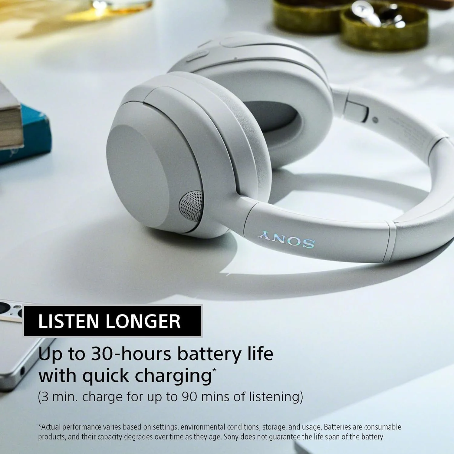 Sony WHULT900N/W ULT WEAR Wireless Noise Canceling Headphones - Off White - Image 7