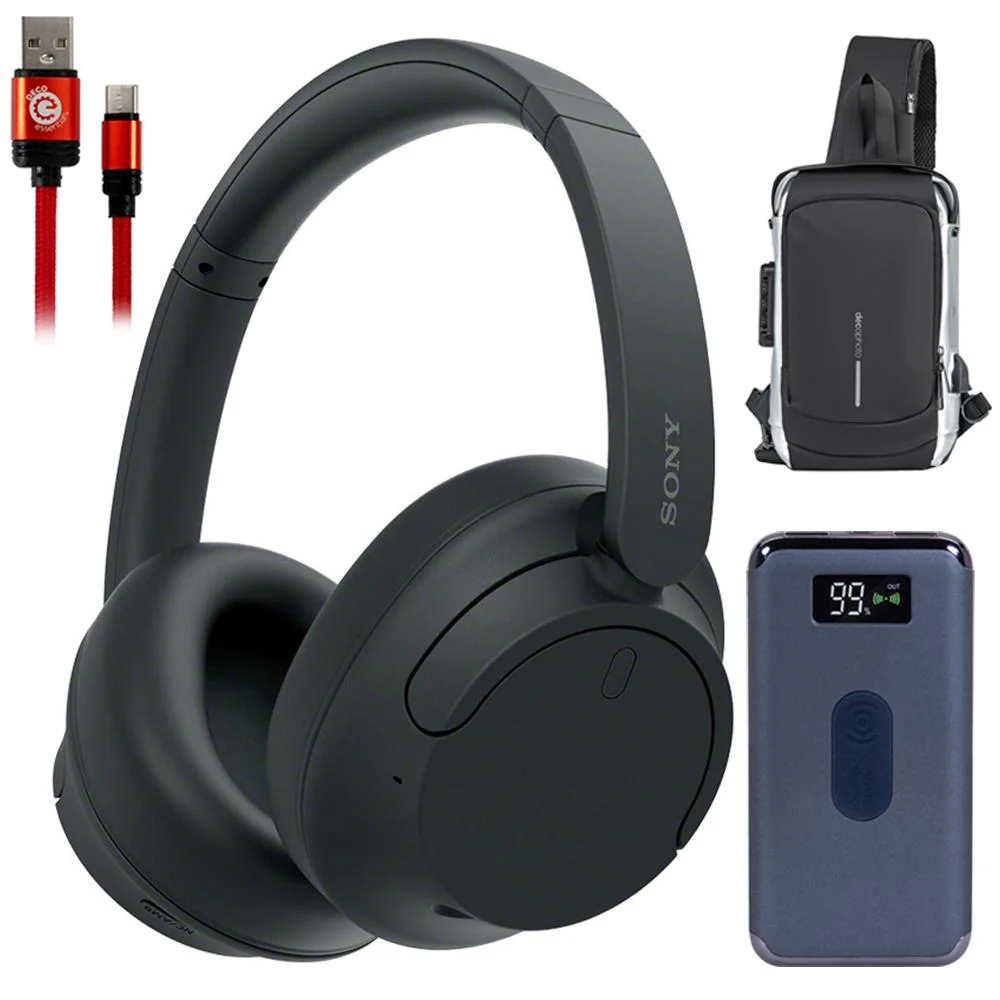 Sony Wireless Noise Cancelling Headphone, Black, Refurb. +Accessories Bundle - Image 2