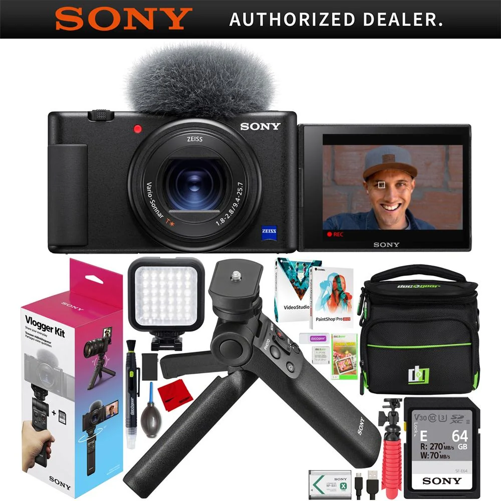 Sony ZV-1 Digital 4K Video Camera Vlogger Creator's Kit ACCVC1 Shooting Grip Bundle