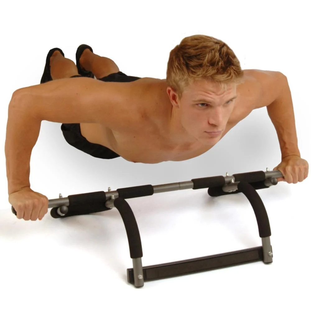 Stamina Doorway Pull Up Bar Trainer Plus w/ Deco Gear 7-Piece Fitness Kit - Image 4