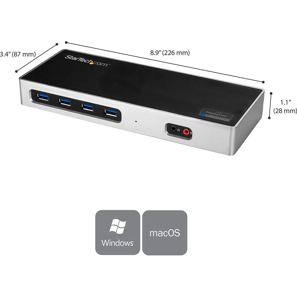 Startech USB 3.0 Docking Station in Black - DK30A2DH - Image 3