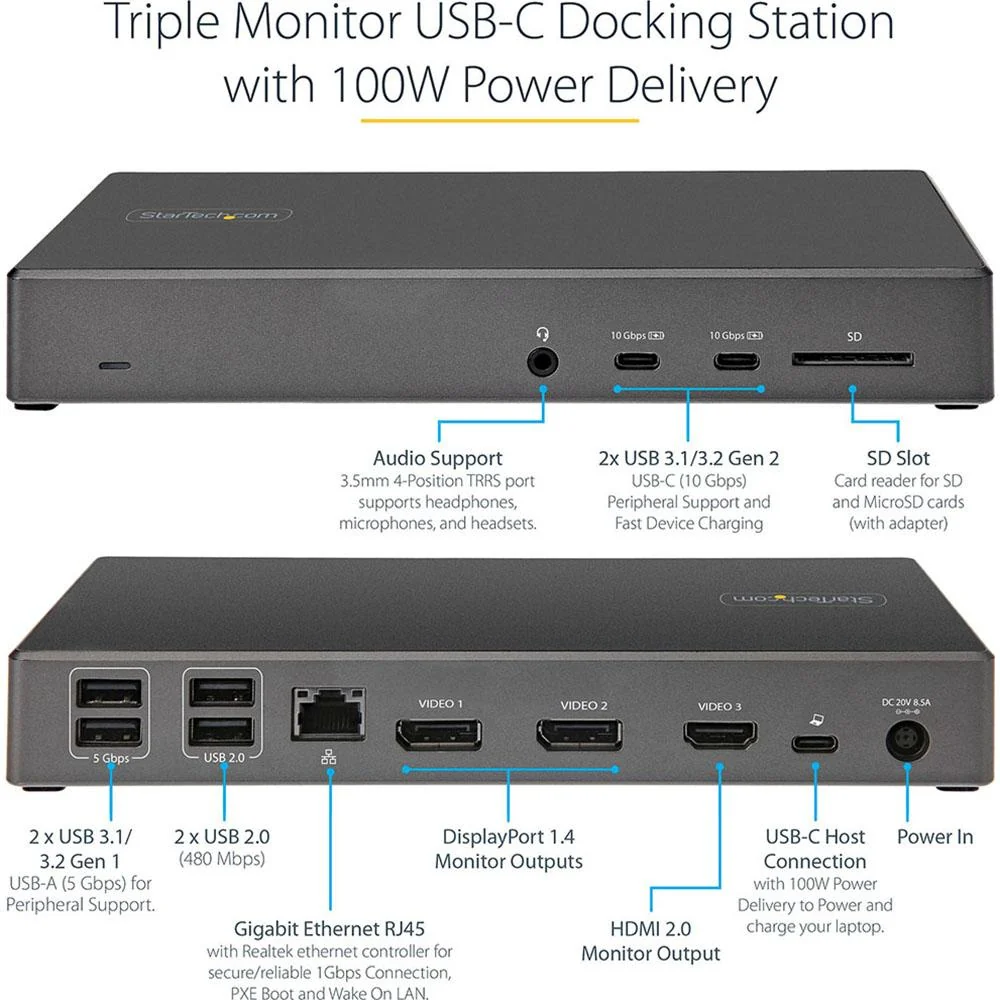 Startech USB Type-C Docking Station in Black - DK31C2DHSPD - Image 12