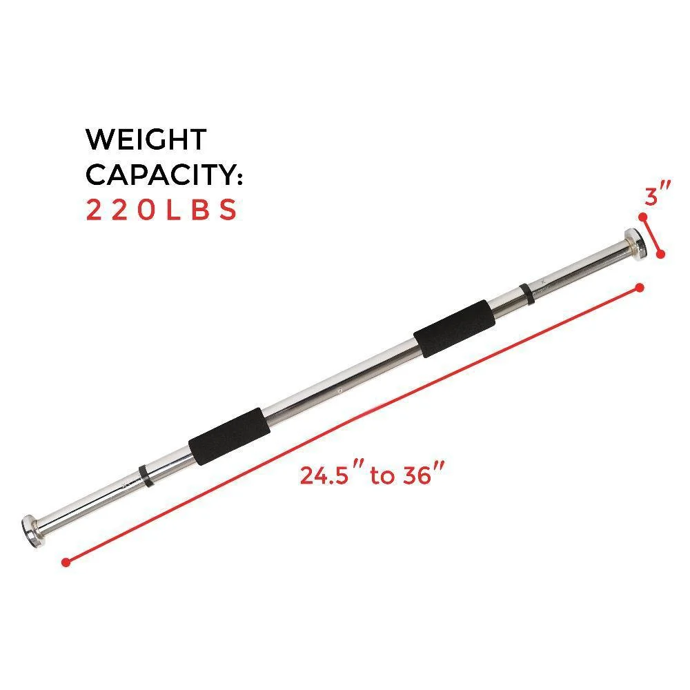 Sunny Health and Fitness Doorway Chin Up Bar (Max 220lbs) + 7-Piece Fitness Kit - Image 5