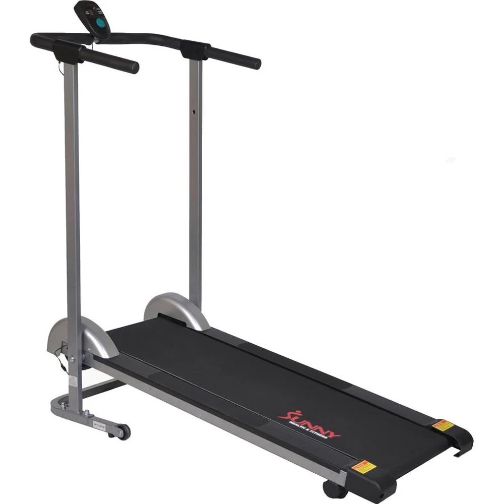 Sunny Health and Fitness SF-T1407M Manual Compact Walking Treadmill with LCD Monitor - Open Box