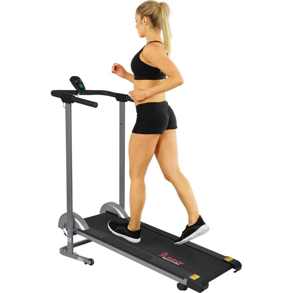 Sunny Health and Fitness SF-T1407M Manual Compact Walking Treadmill with LCD Monitor - Open Box - Image 3