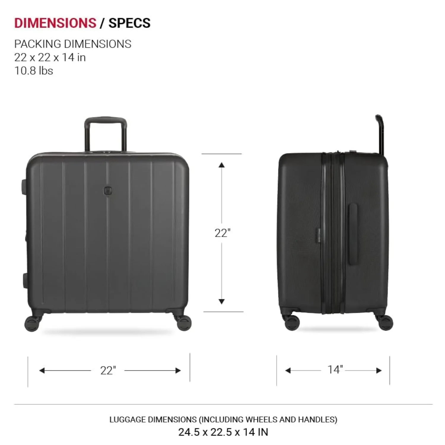 SwissGear Wanderlust Pro Plus Lightweight Hardside Expandable Luggage Set - Image 7