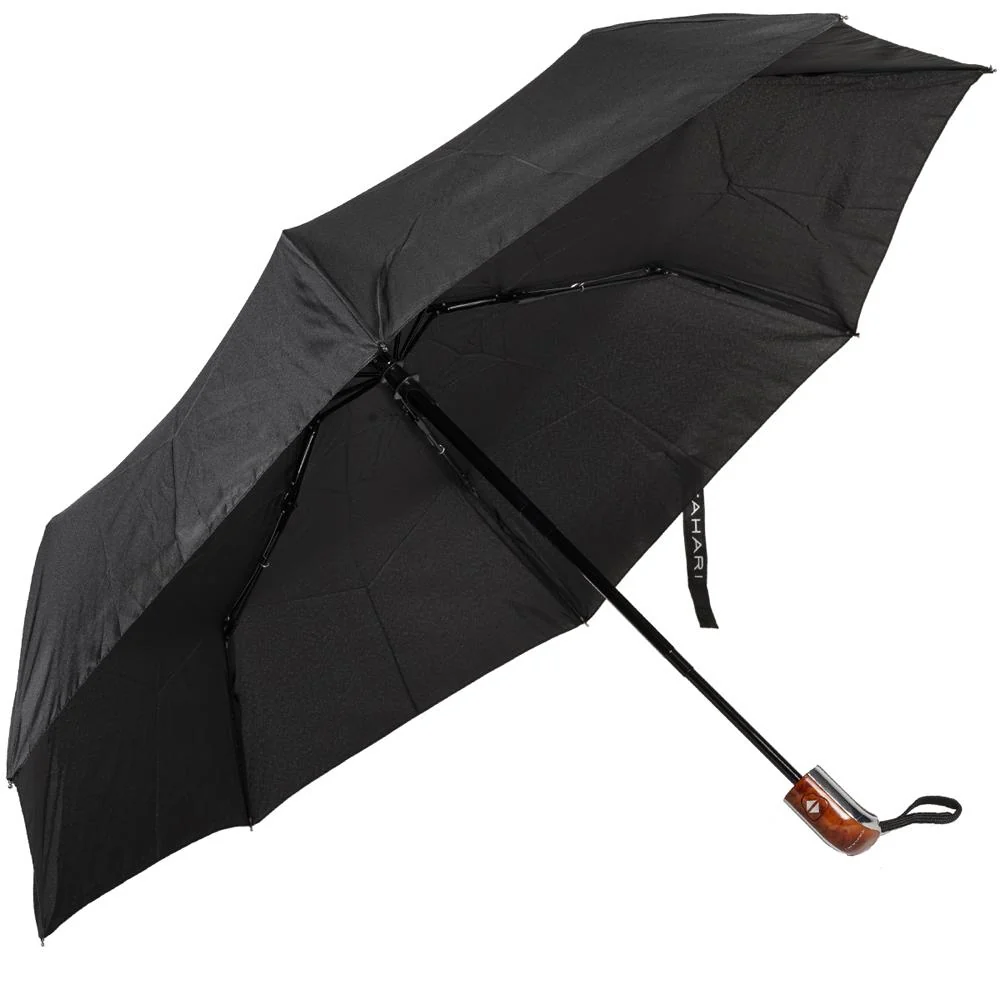 Tahari Collapsible Travel Umbrella with Tortoise Shell Handle Black 3 Pack - Image 2