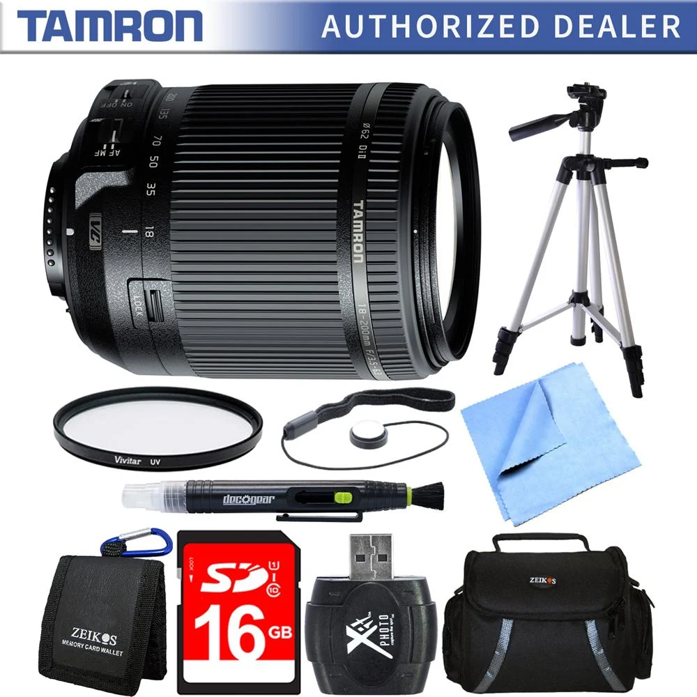 Tamron 18-200mm Di II VC All-In-One Zoom Lens for Nikon Mount 16GB Memory Card Bundle - Image 3