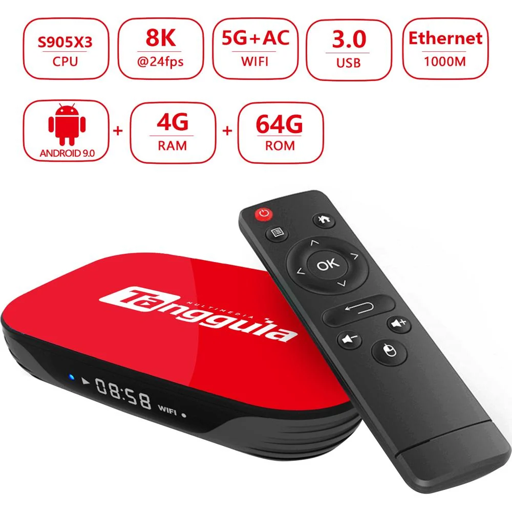 Tanggula X1 Series Android 9.0 TV Box IPTV Device;  - Open Box - Image 8