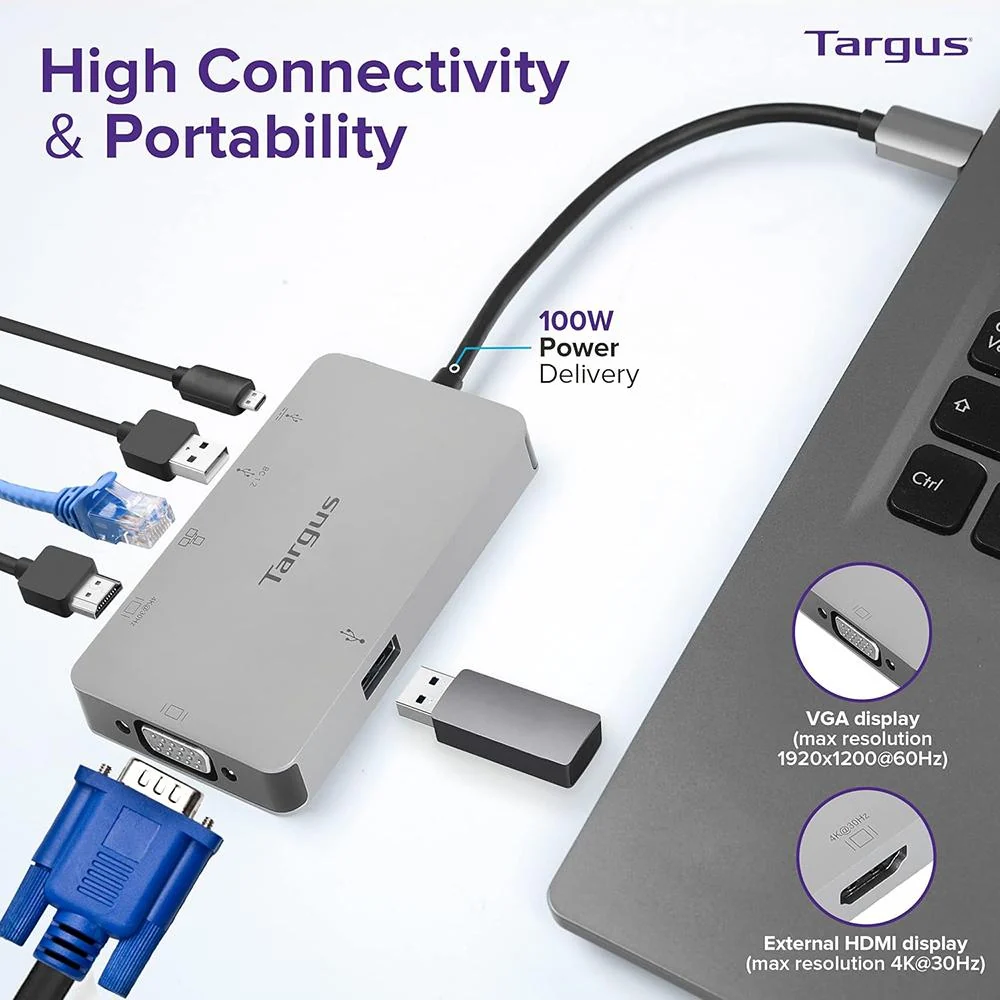 Targus USB-C DP Alt Mode Single Video 4K HDMI/VGA Docking Station - DOCK419USZ - Image 10