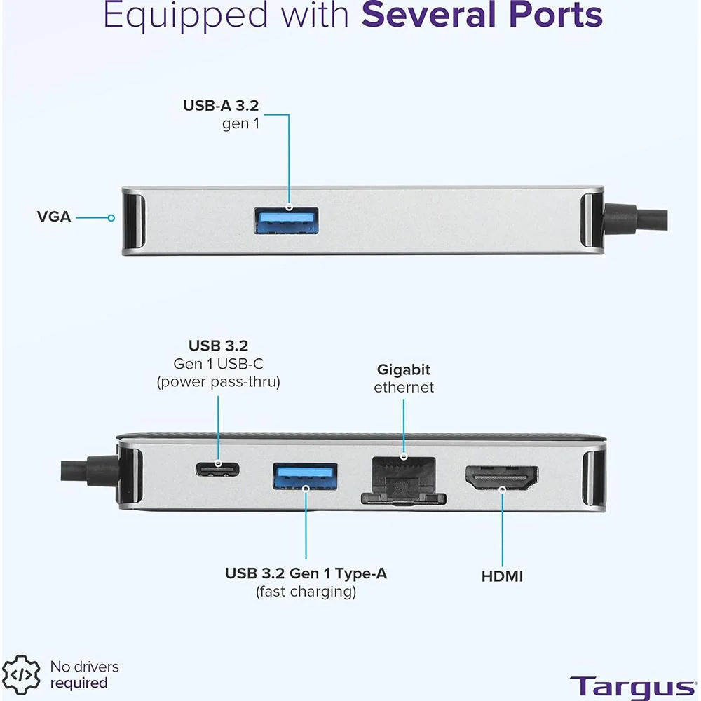 Targus USB-C DP Alt Mode Single Video 4K HDMI/VGA Docking Station - DOCK419USZ - Image 8