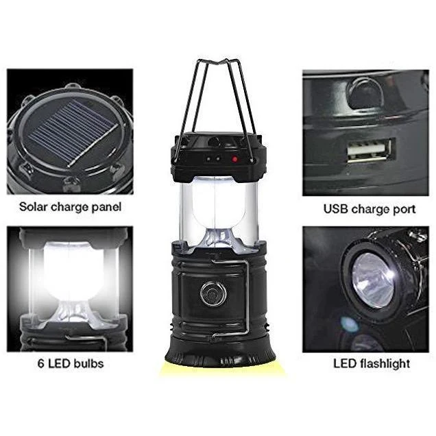 Technical Pro Camping Lantern - Rechargeable LED Lantern and Solar Power Bank - Image 2