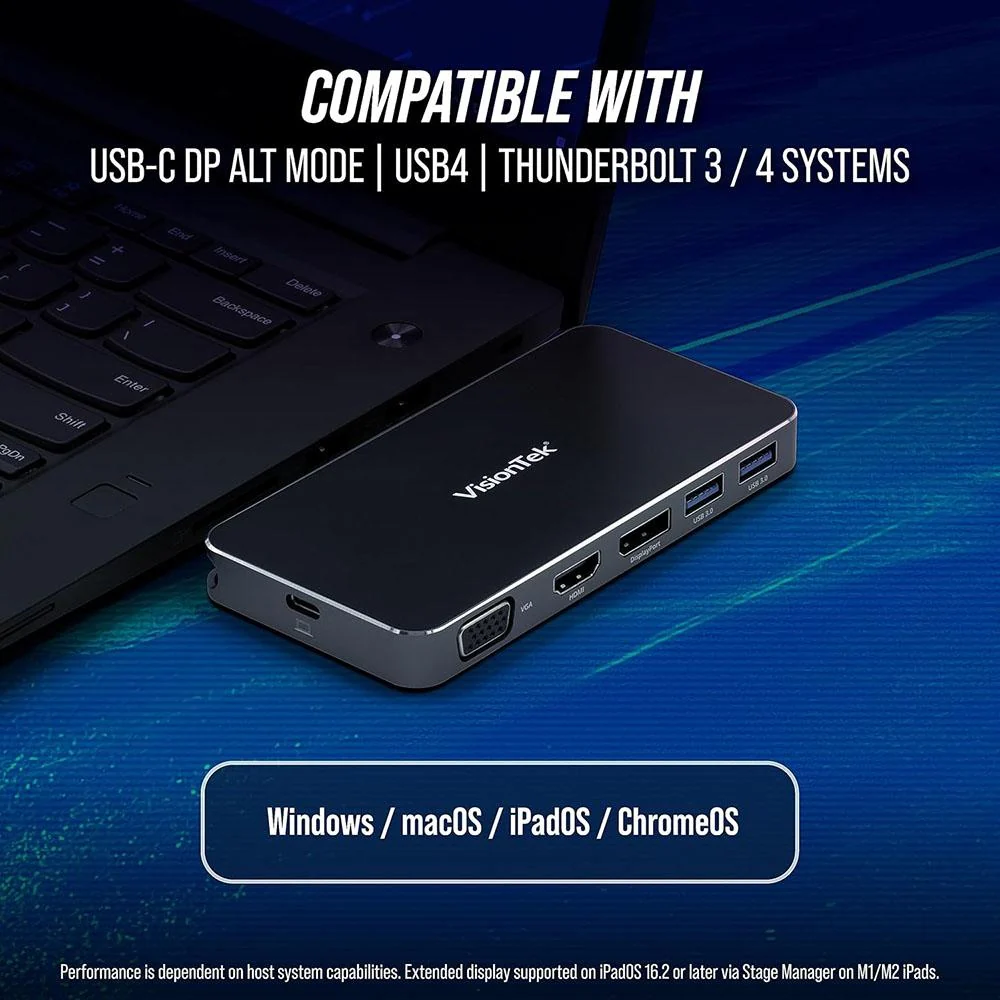 Visiontek VT210 Dual Display USB-C Docking Station in Black - 901525 - Image 10