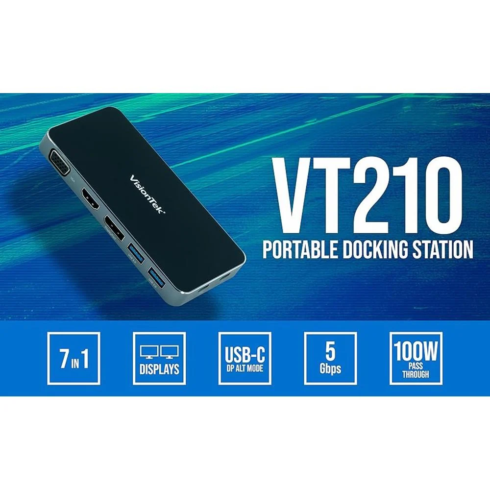 Visiontek VT210 Dual Display USB-C Docking Station in Black - 901525 - Image 12