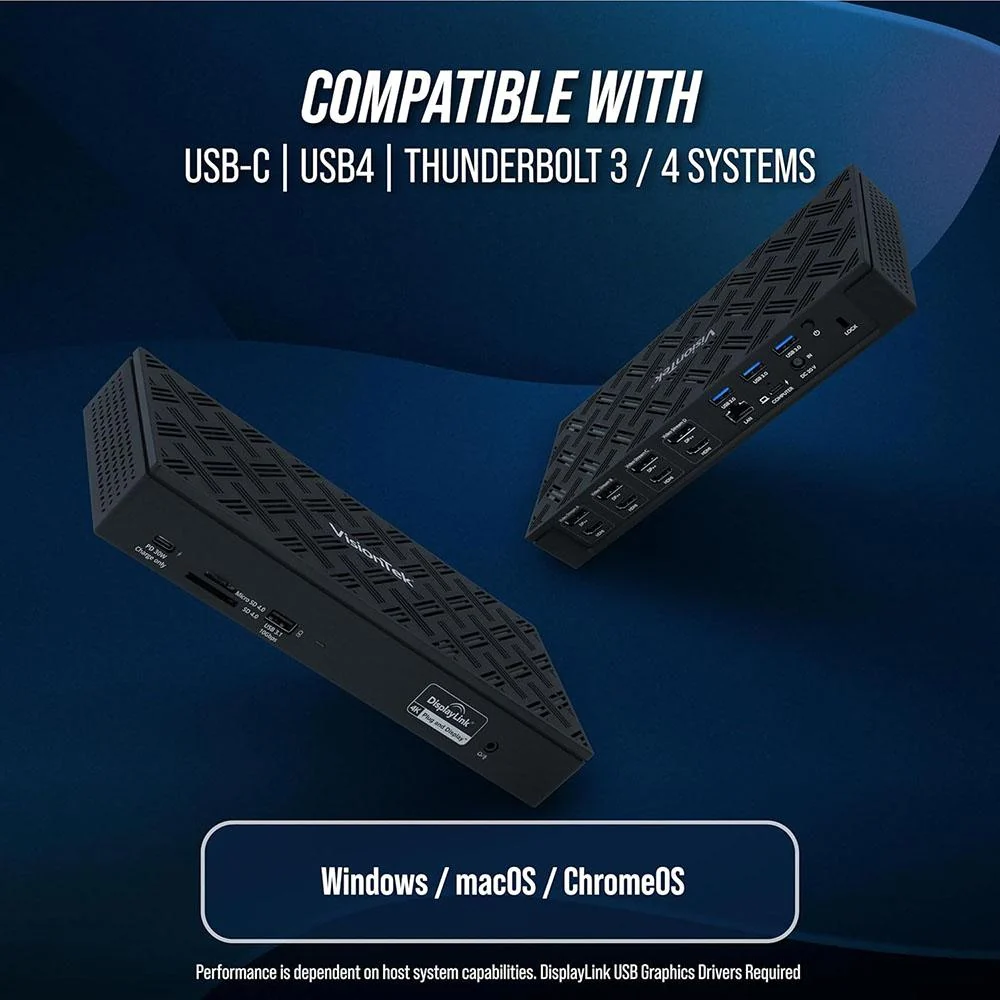 Visiontek VT8000 Quad Display 4k USB 3.0 / USB-C Docking Station - 901492 - Image 9
