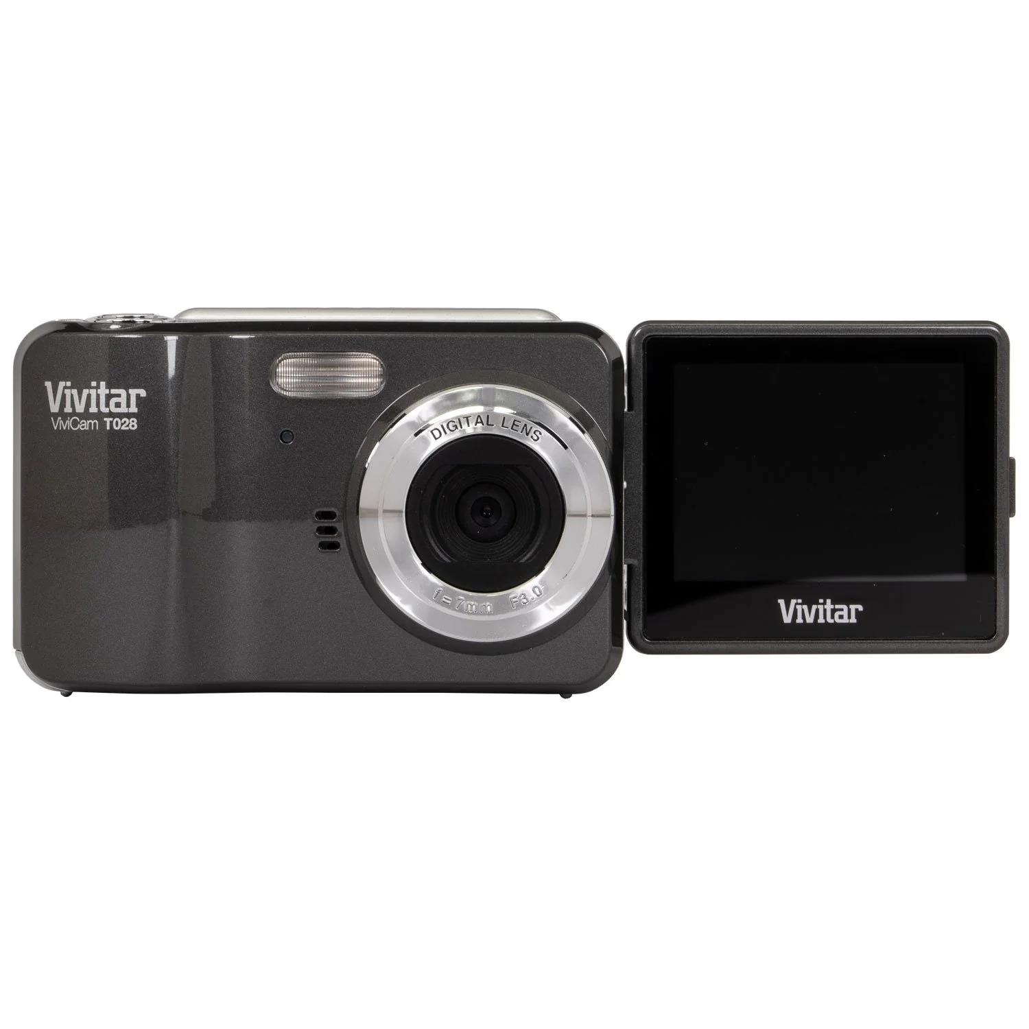 Vivitar T028 iTwist 12.1MP HD Digital Camera (Grey) with 4x Digital Zoom - VT028-GRY/KT1 - Image 3