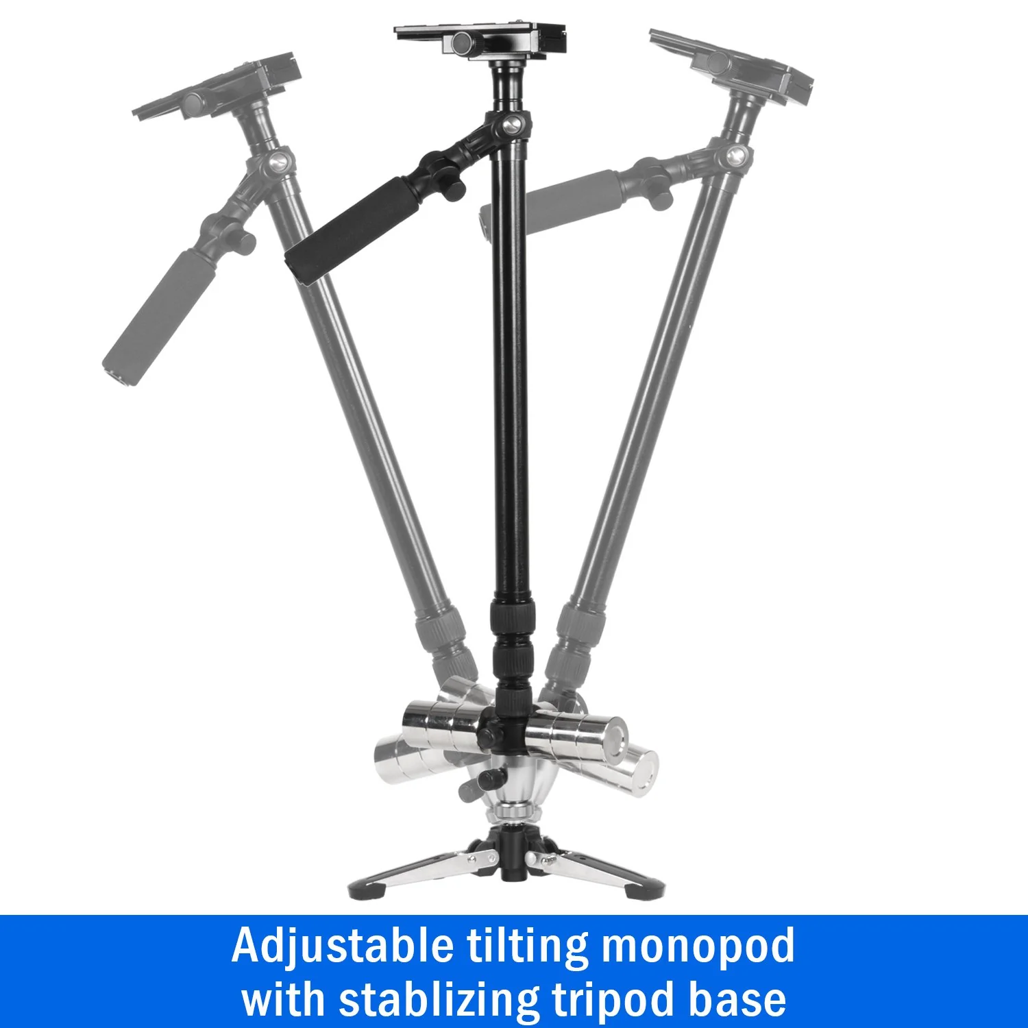 Vivitar VIV-ST-6000-BLK Professional 59" Video Photo Stabilizer Tripod Backpack Bundle - Image 3