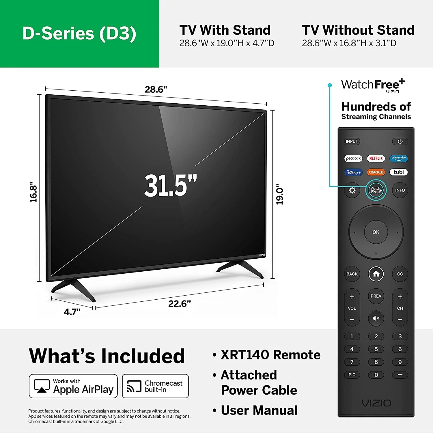 Vizio D-Series 32" Full HD 1080p Smart TV | D32f4-J01 - Refurbished - Image 2