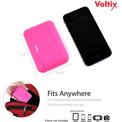 Voltix 8500mAh Rubberized Portable Power Battery Bank in White - Open Box - Image 3