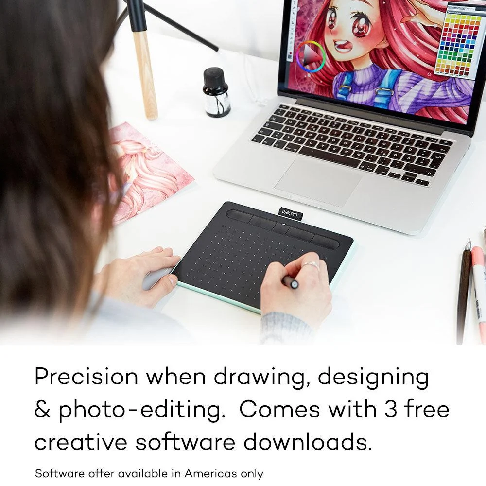 Wacom Intuos Wireless Drawing Tablet with software Included - Black (CTL4100WLK0)(RB) - Image 6