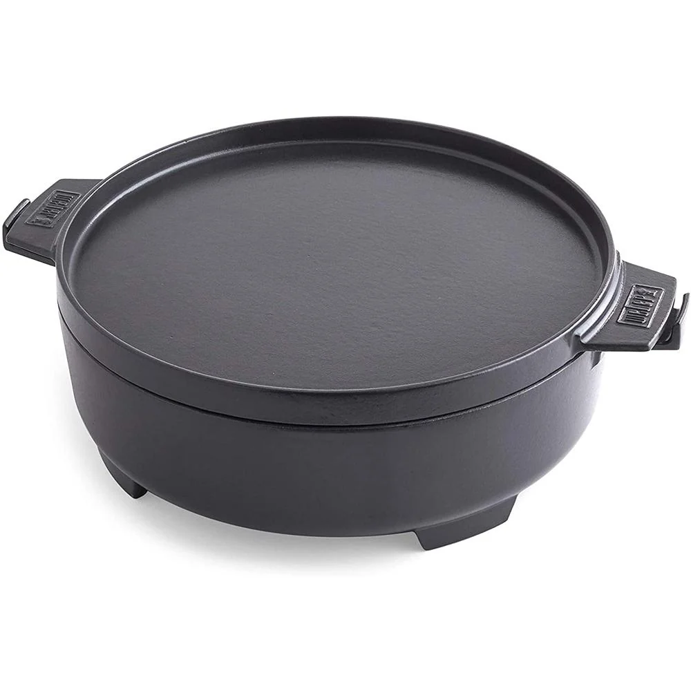 Weber 7.25 quarts Dutch Oven Duo Cast Iron Black with Deco BBQ Tool Set - Image 4