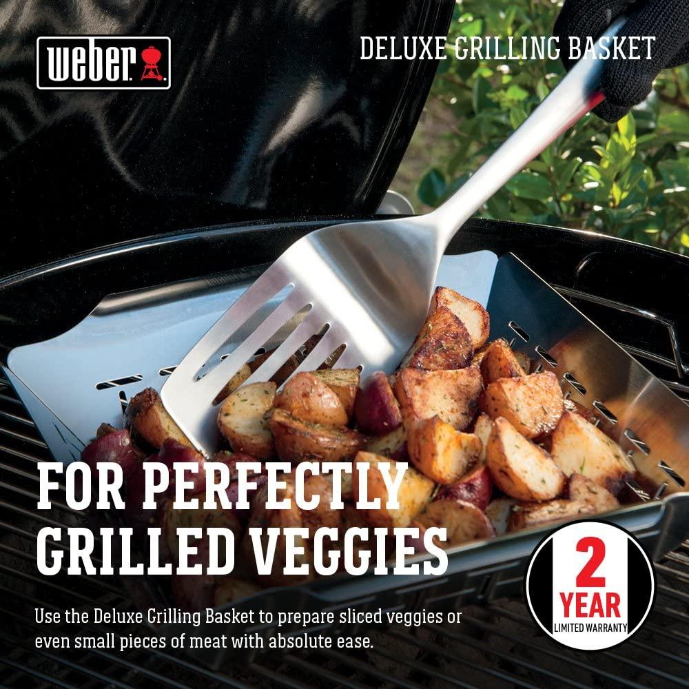Weber Deluxe Stainless Steel Grilling Basket, Large - Image 2