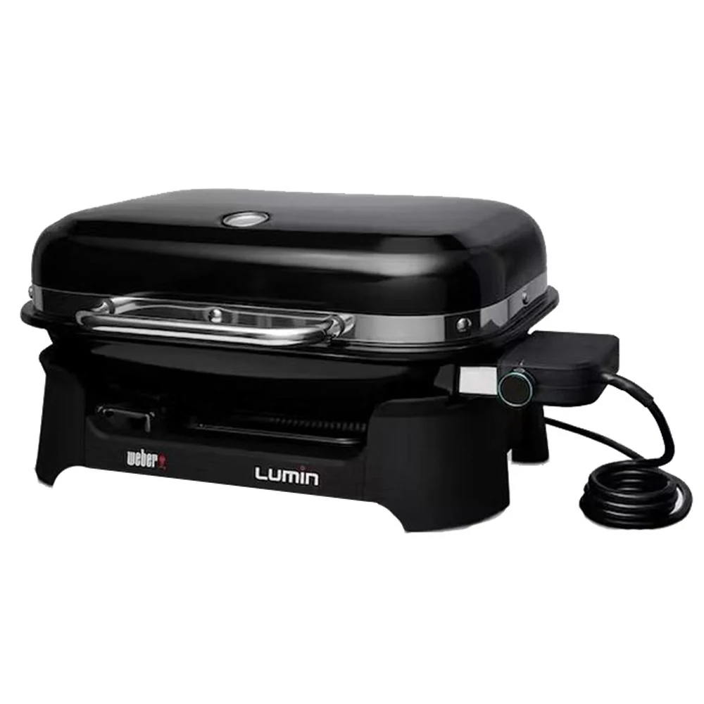Weber Lumin Compact Indoor Outdoor Electric Grill, Black w/ Oven Mitt Bundle - Image 3