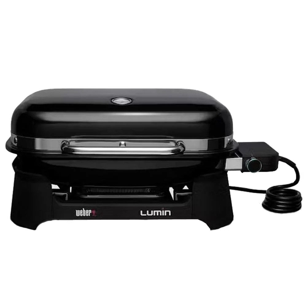 Weber Lumin Compact Indoor Outdoor Electric Grill w/ Oven Mitt + Duck Fat Oil Bundle - Image 2