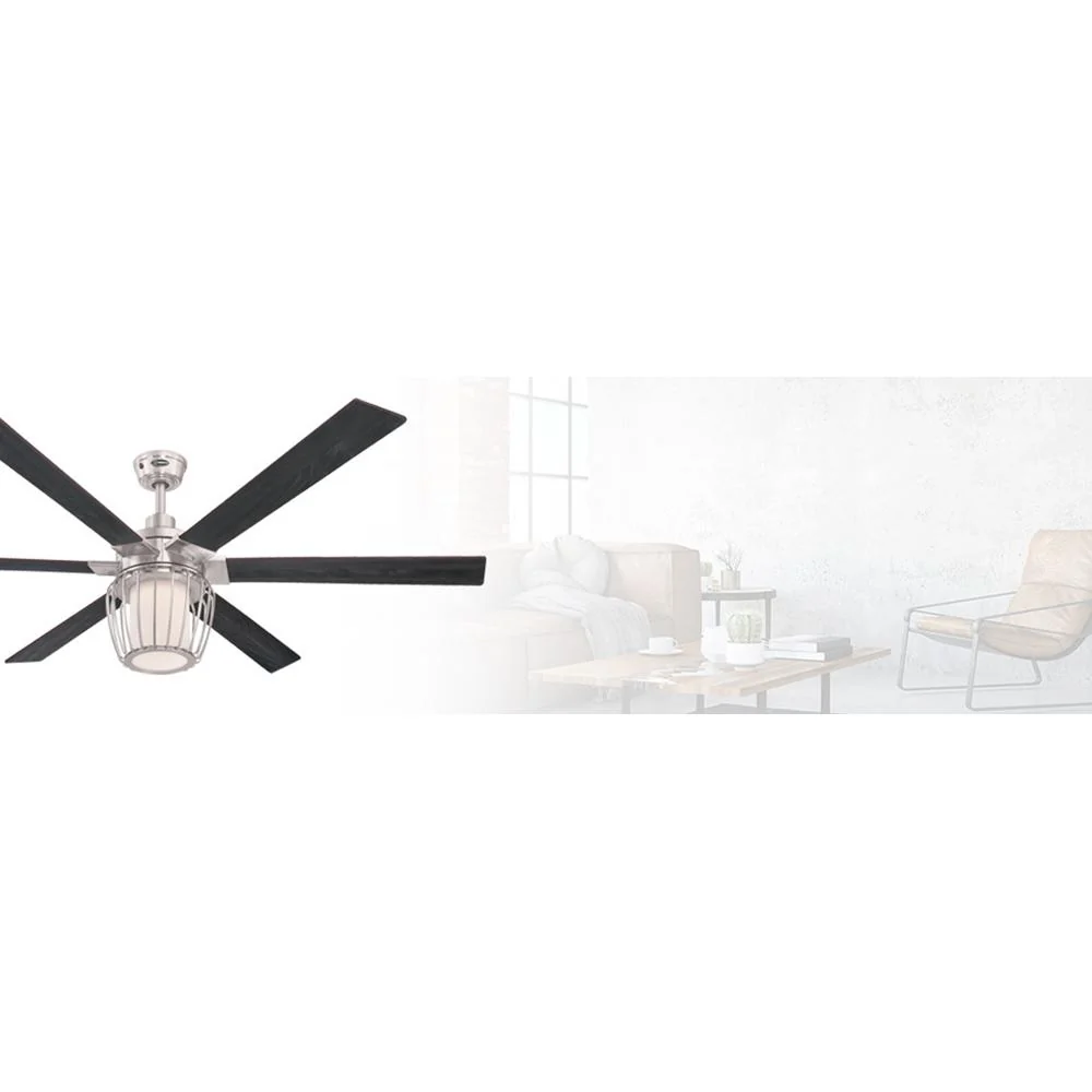 Westinghouse 7225000 Willa Indoor Ceiling Fan with Light and Remote, 60 Inch, Brushed Nickel - Image 5