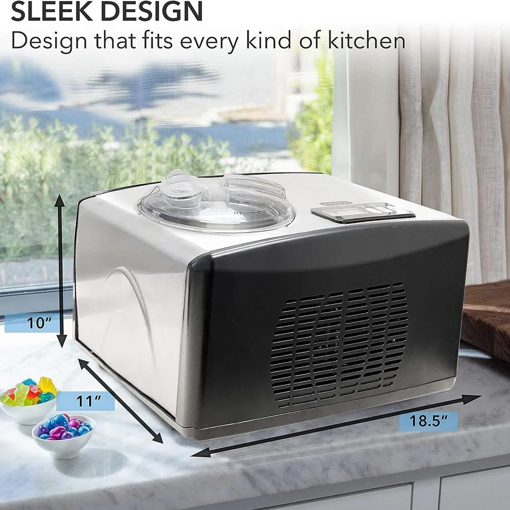 Whynter 1.6 Quart Automatic Compressor Ice Cream Maker, Stainless Steel Open Box - Image 2