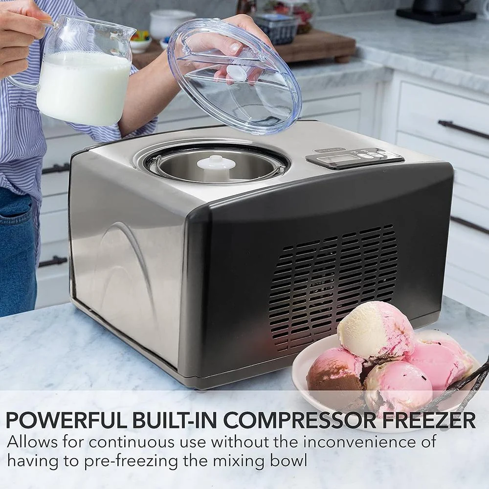 Whynter 1.6 Quart Automatic Compressor Ice Cream Maker, Stainless Steel Open Box - Image 4