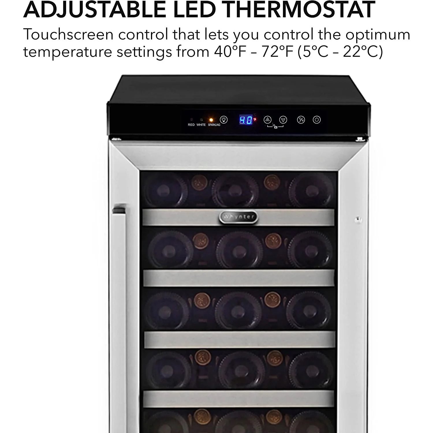 Whynter 33 Bottle Built-In Wine Refrigerator, BWR-33SD - Image 2