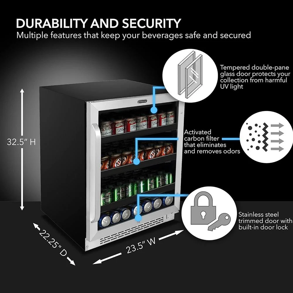 Whynter Stainless Steel 24-inch Built-in 140 Can Beverage Refrigerator Open Box - Image 6