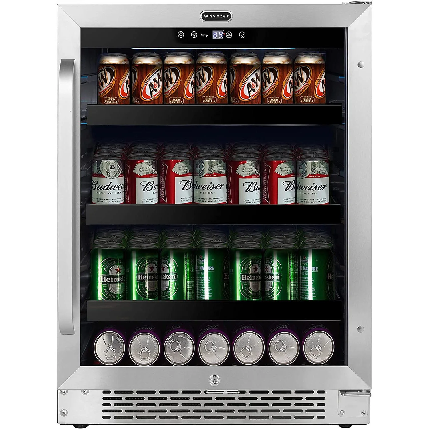 Whynter Stainless Steel 24-inch Built-in 140 Can Undercounter Beverage Refrigerator