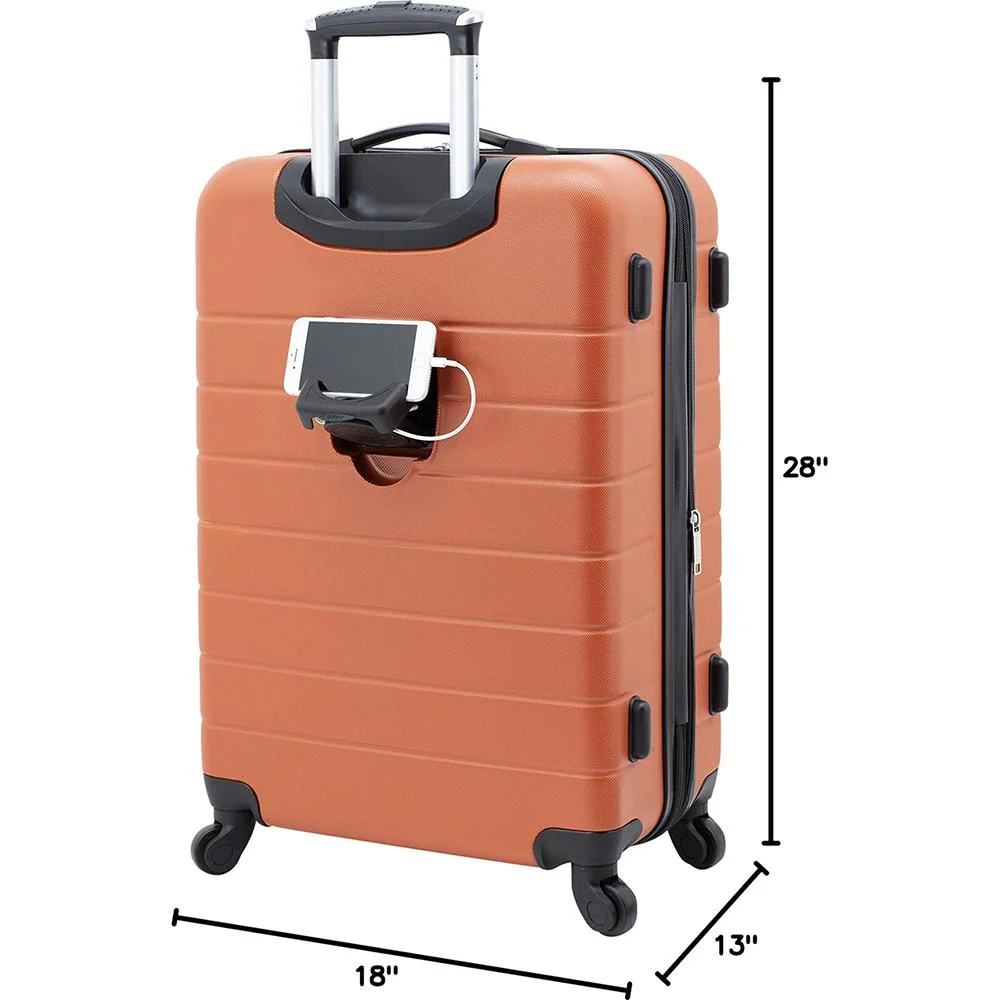 Wrangler 3-Piece Hardside Luggage Set w/Cup Holder & USB Port - T-30203-810 - Open Box - Image 9