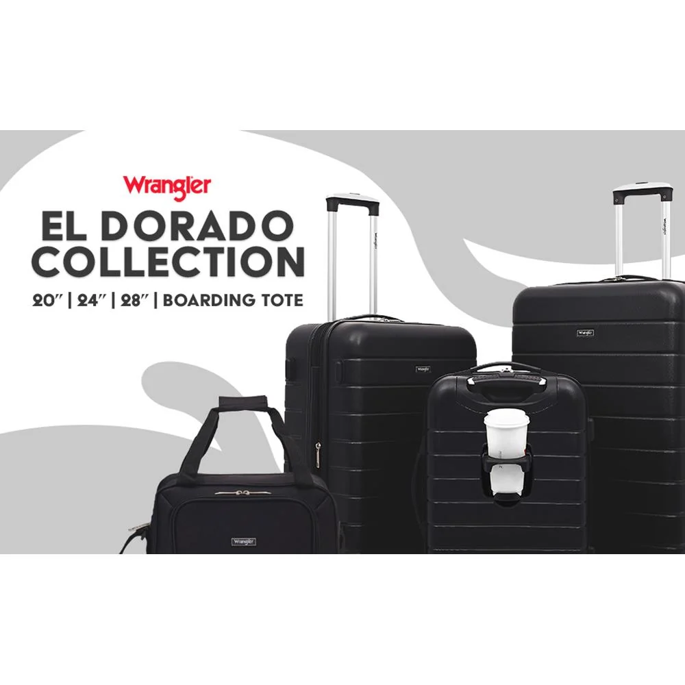 Wrangler 3 Piece Hardside Smart Luggage Set w/Cup Holder and USB Port Open Box - Image 7
