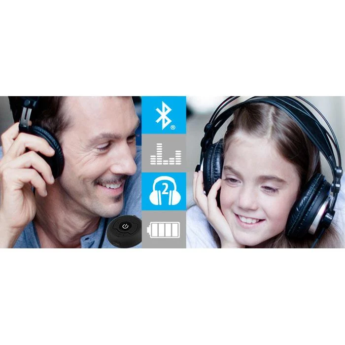 Xtreme Over The Ear Bluetooth Headphones w/Transmitter/Receiver (Black) PBC9-1001-PP1 - Image 8