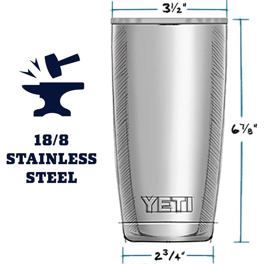 YETI Rambler 20 oz Steel Vacuum Insulated Tumbler w/MagSlider Lid Green Open Box - Image 4