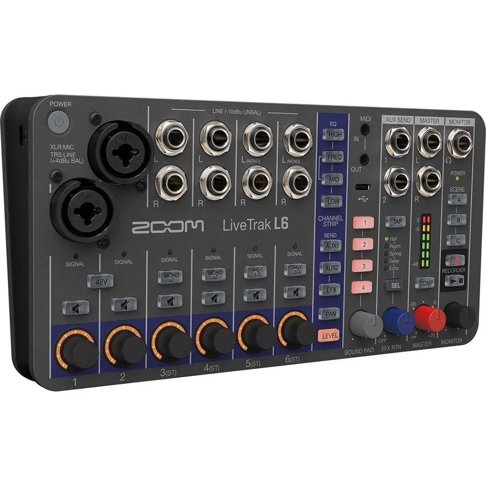 Zoom LiveTrak L-6 10-Channel Digital Mixer and Recorder Refurbished - Image 3